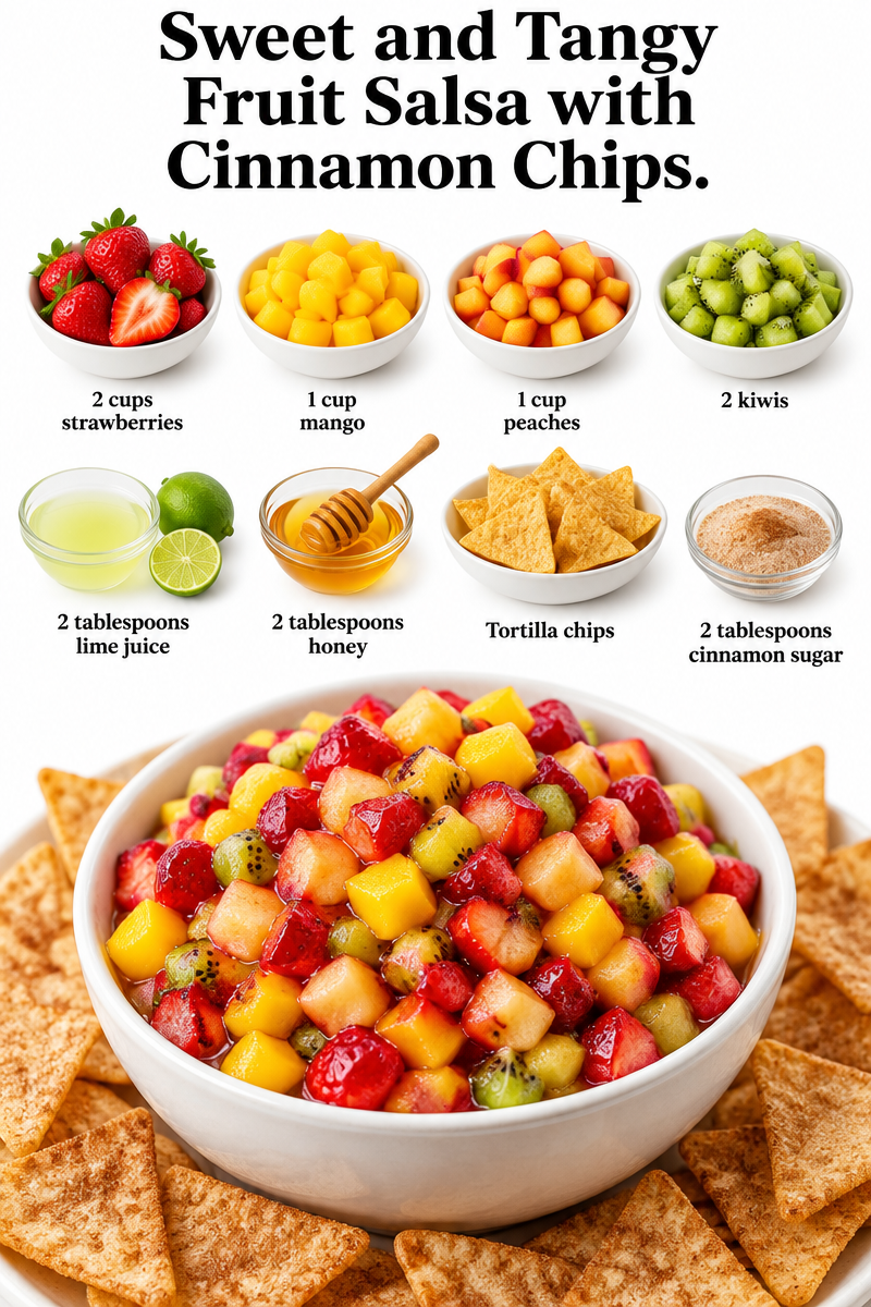 Sweet and Tangy Fruit Salsa with Cinnamon Chips