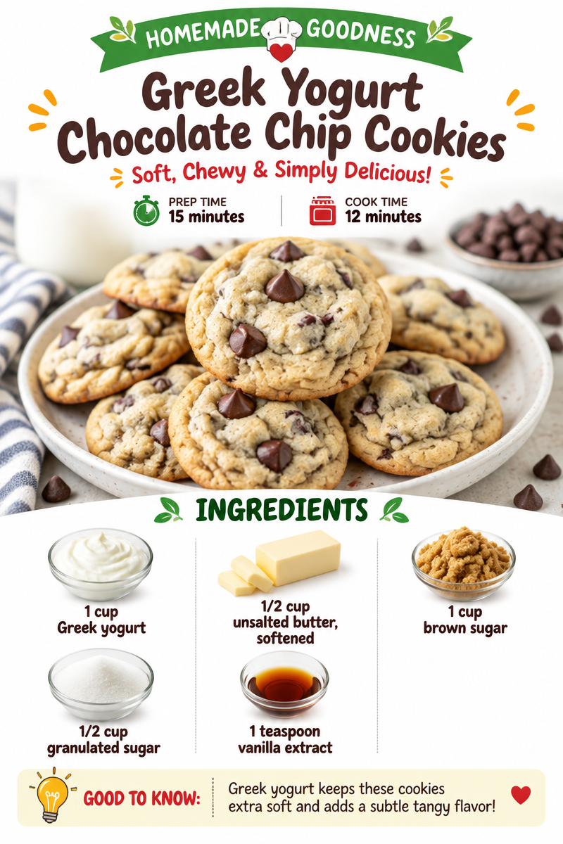 Greek Yogurt Chocolate Chip Cookies