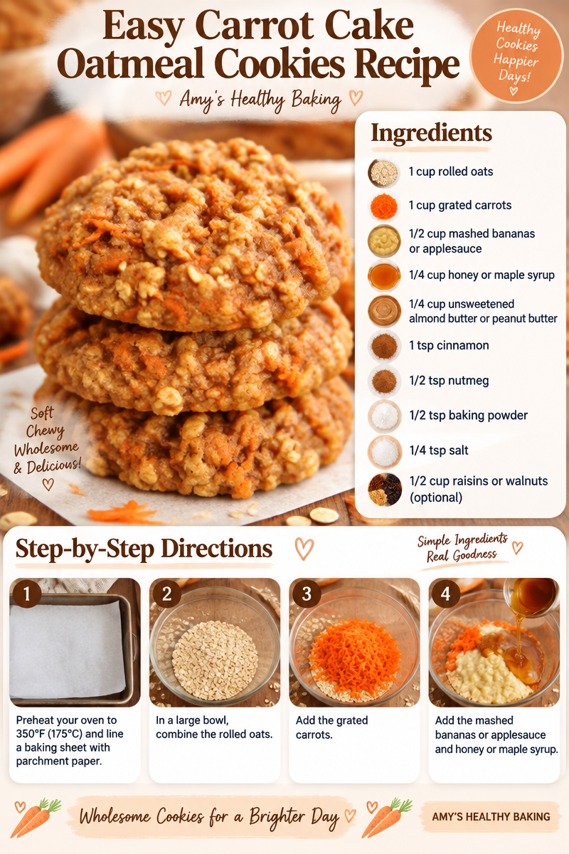 Easy Carrot Cake Oatmeal Cookies Recipe | Amy's Healthy Baking
