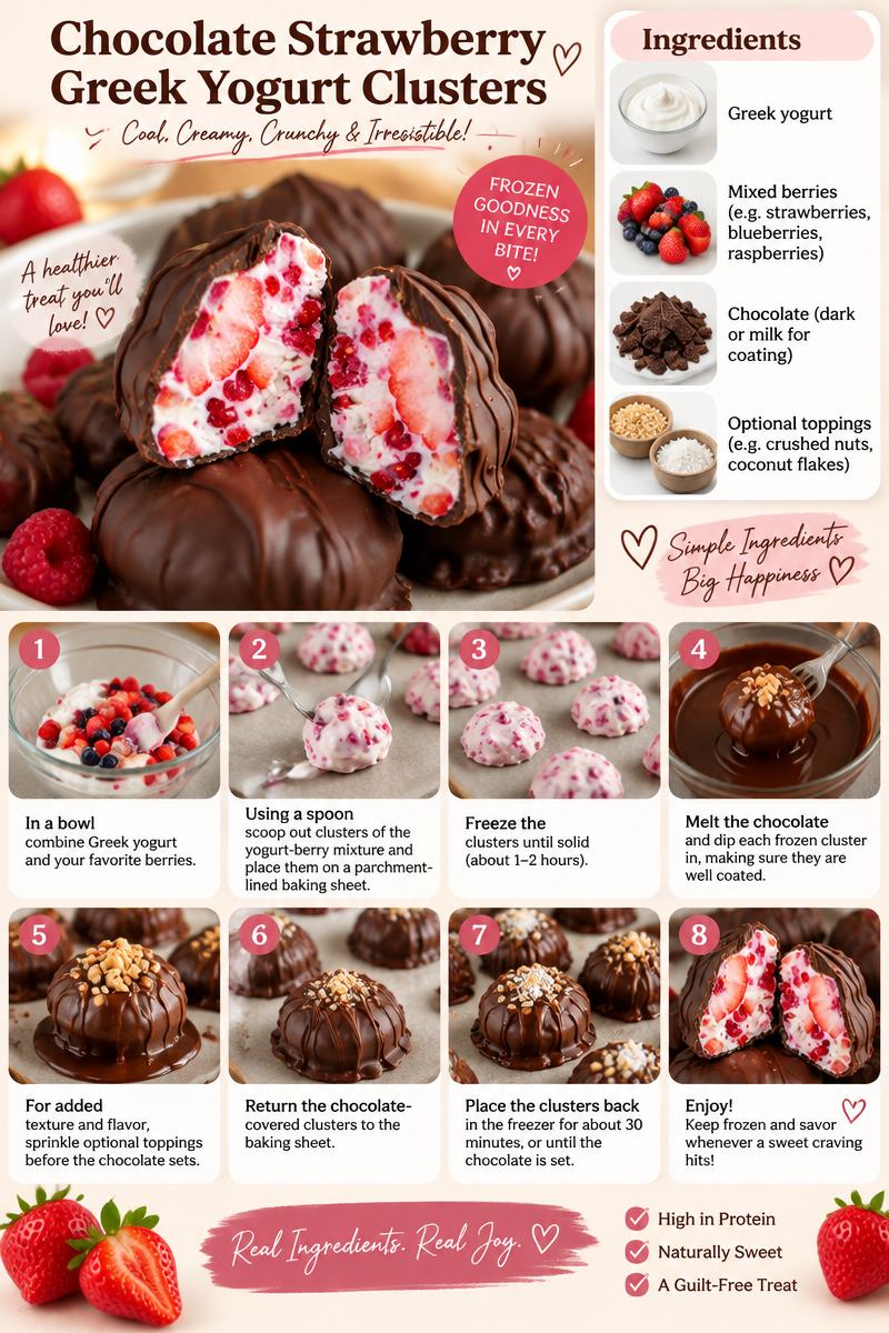 Chocolate Strawberry Greek Yogurt Clusters