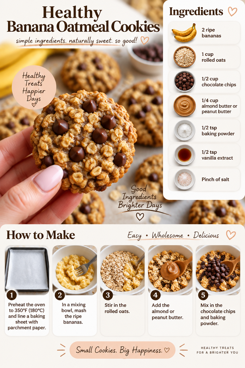 Healthy Banana Oatmeal Cookies