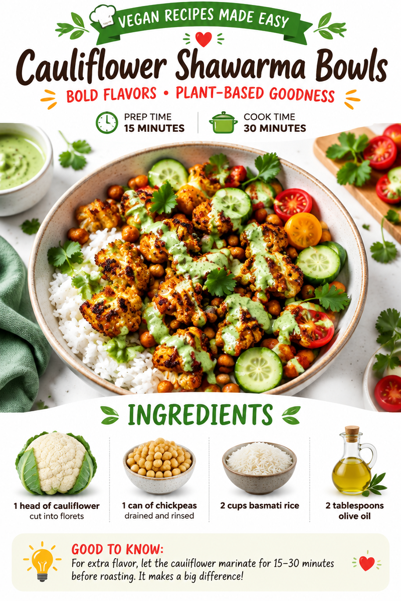Cauliflower Shawarma Bowls