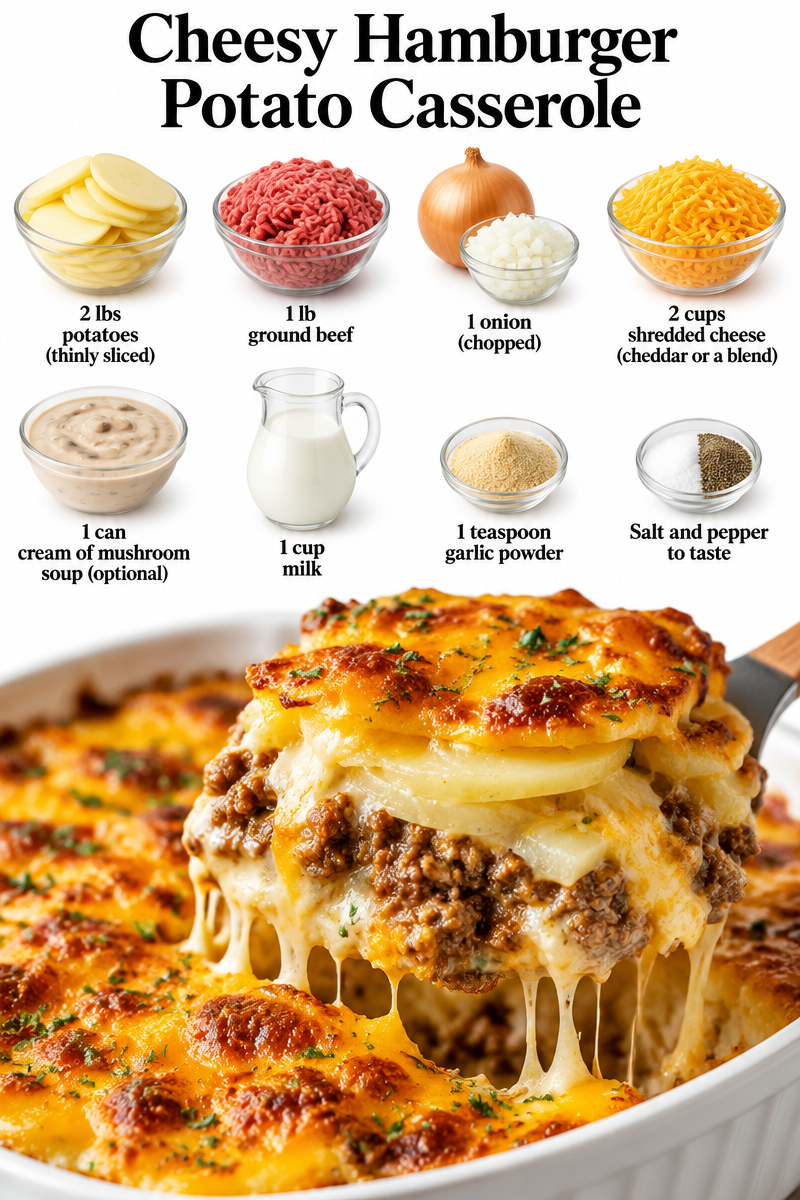 Cheesy Hamburger Potato Casserole