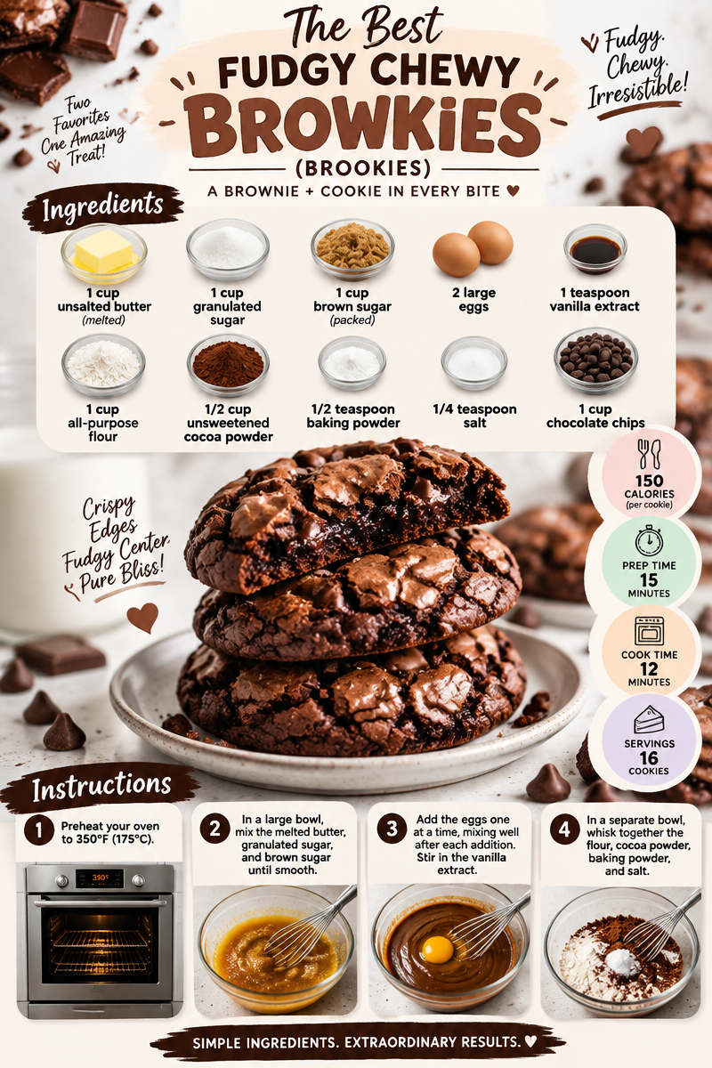 The Best Fudgy Chewy Browkies (Brookies) - Savvy Bites