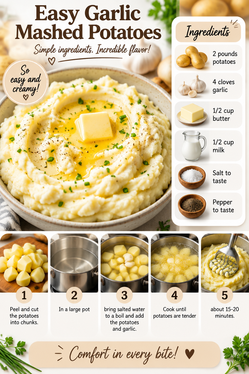 Easy Garlic Mashed Potatoes