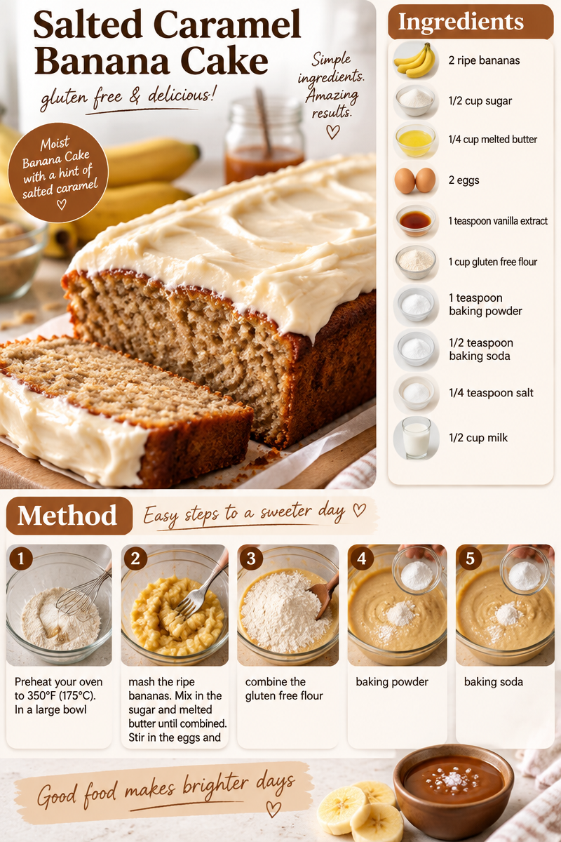 Salted Caramel Banana Cake (Gluten Free)