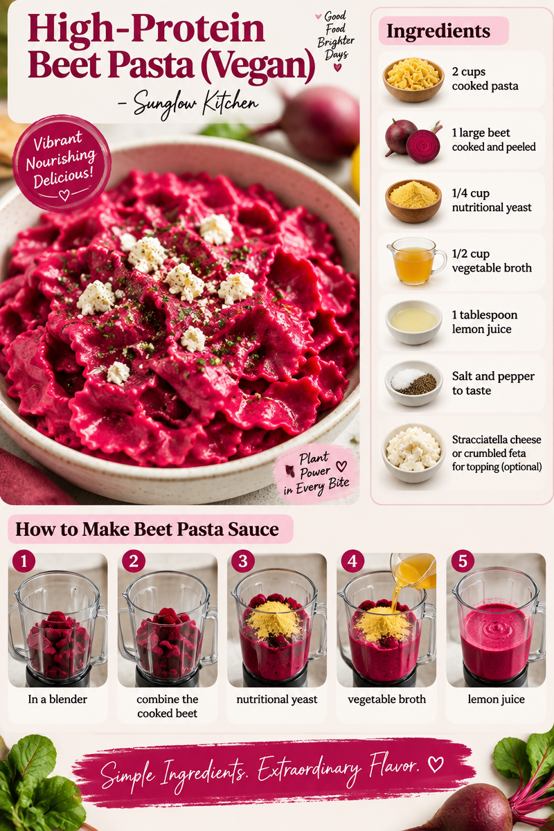 High-Protein Beet Pasta (Vegan) - Sunglow Kitchen