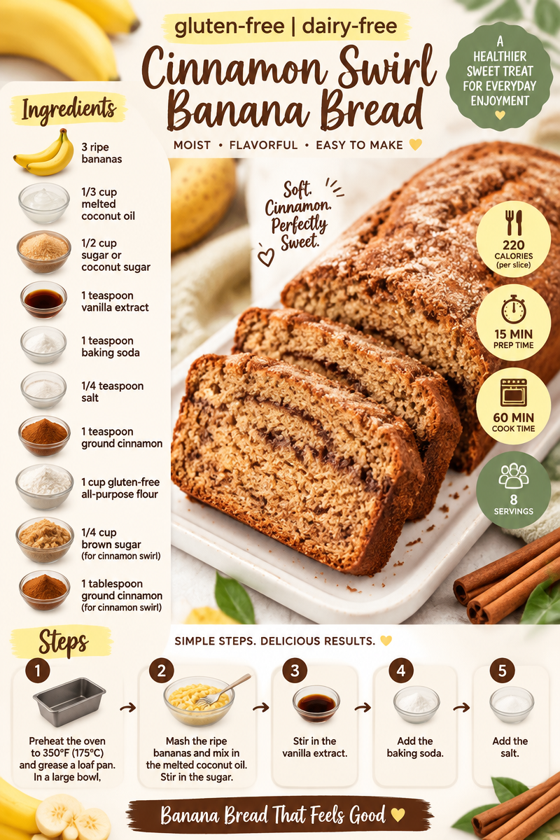 Cinnamon Swirl Banana Bread (gluten-free, dairy-free)
