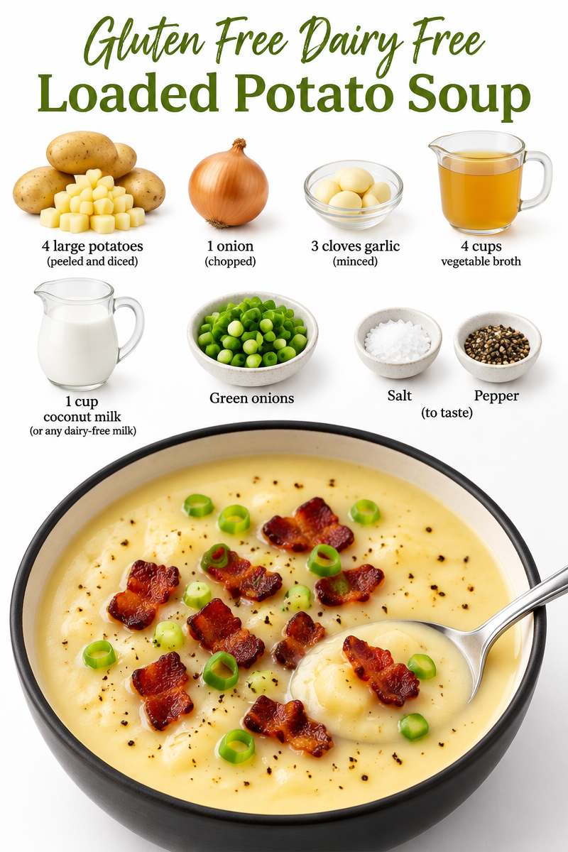 Gluten Free Dairy Free Loaded Potato Soup