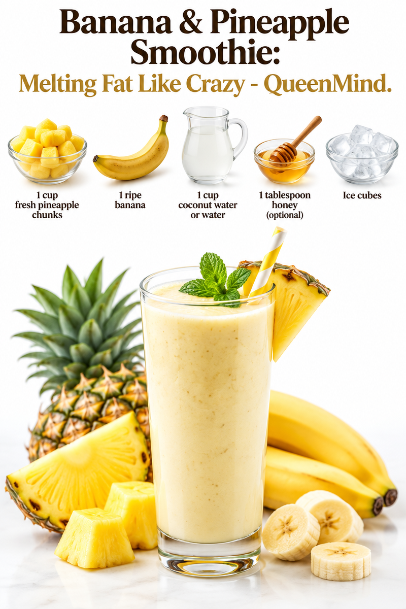 Banana & Pineapple Smoothie: Melting Fat Like Crazy - QueenMind