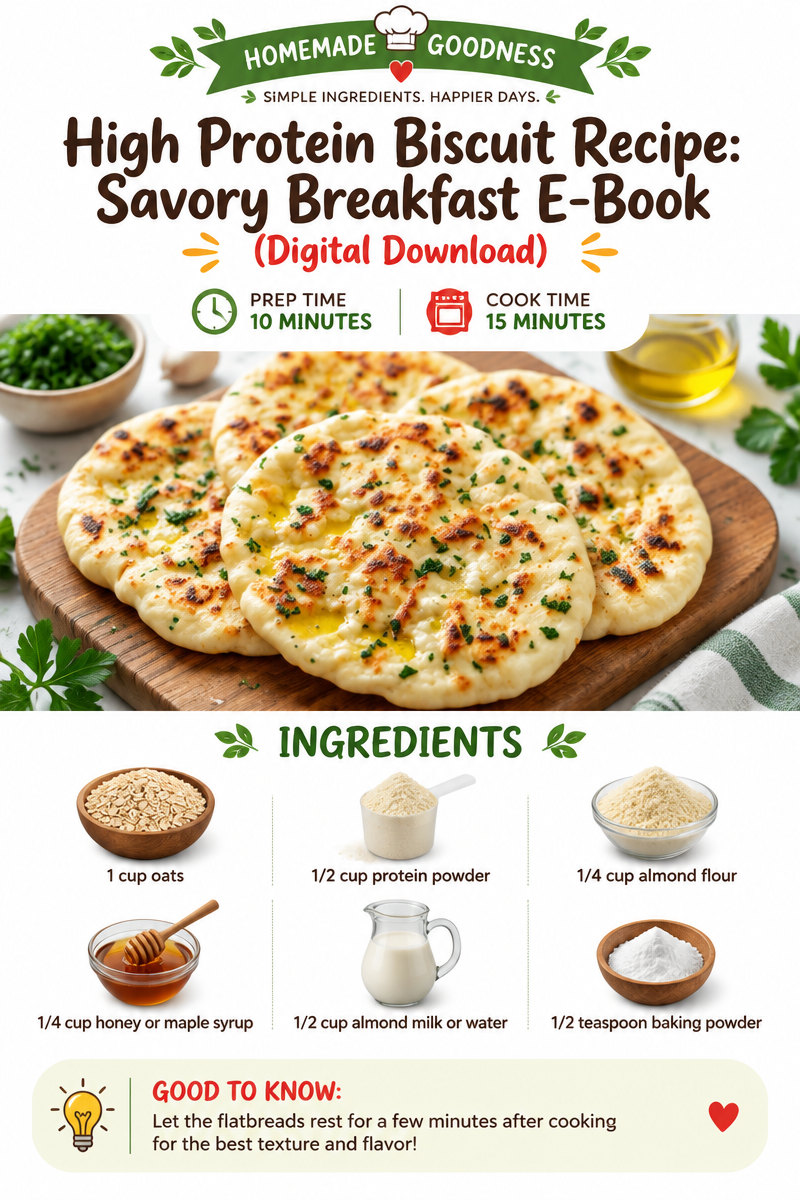 High Protein Biscuit Recipe: Savory Breakfast E-Book (Digital Download)