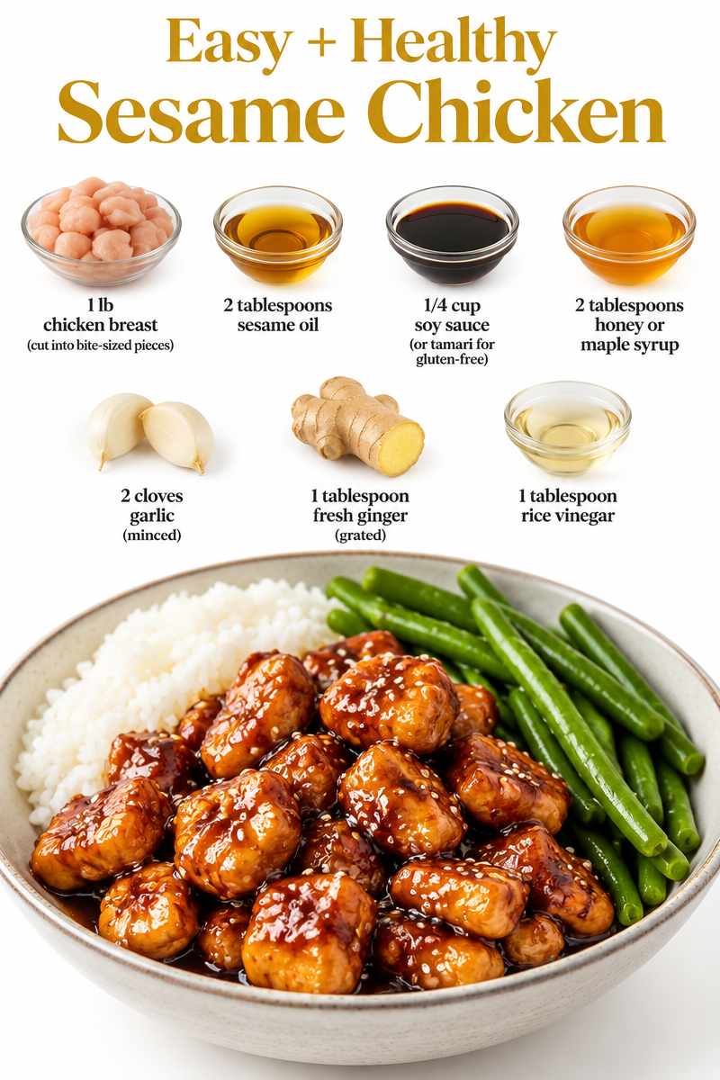 Easy + Healthy Sesame Chicken