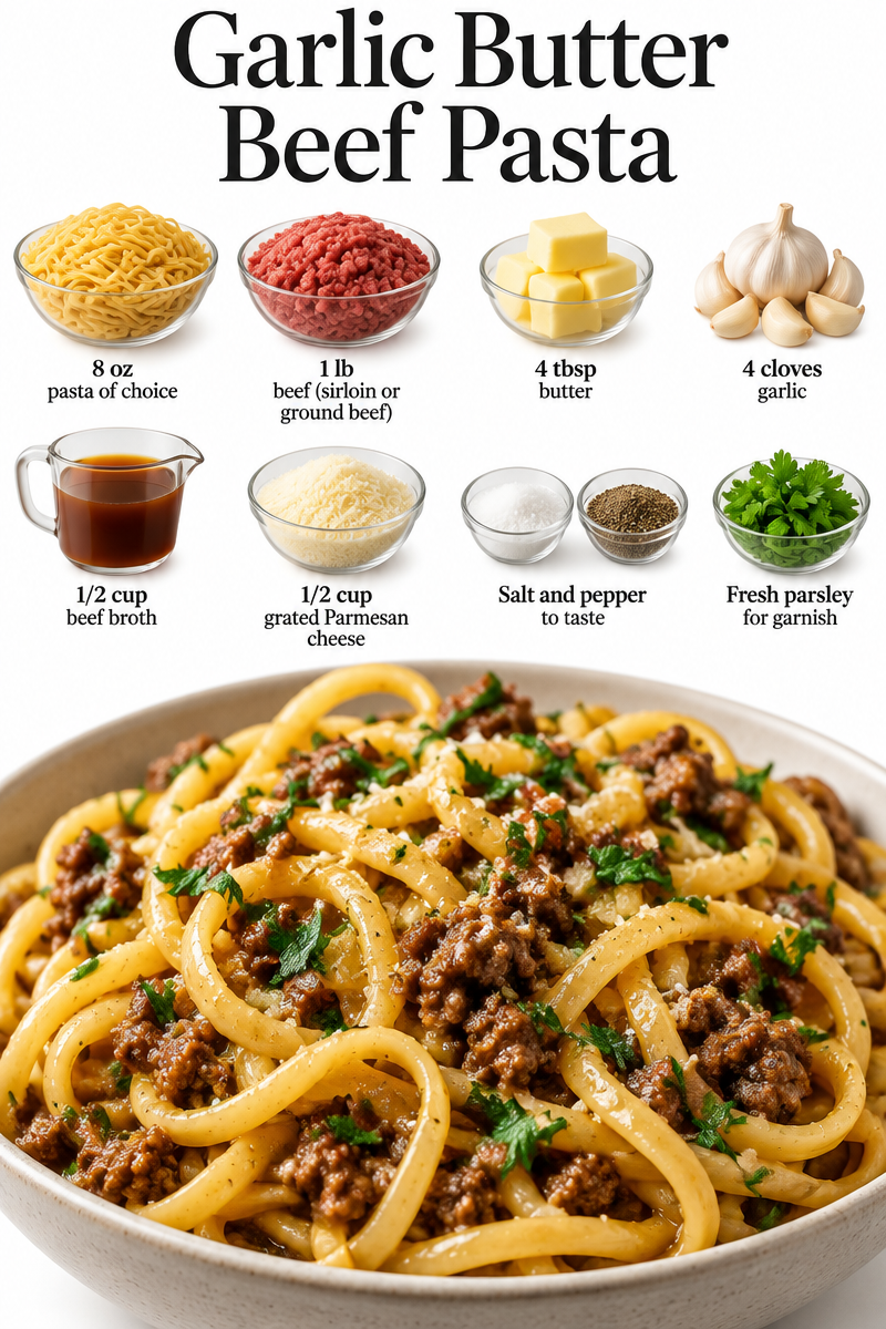 Garlic Butter Beef Pasta