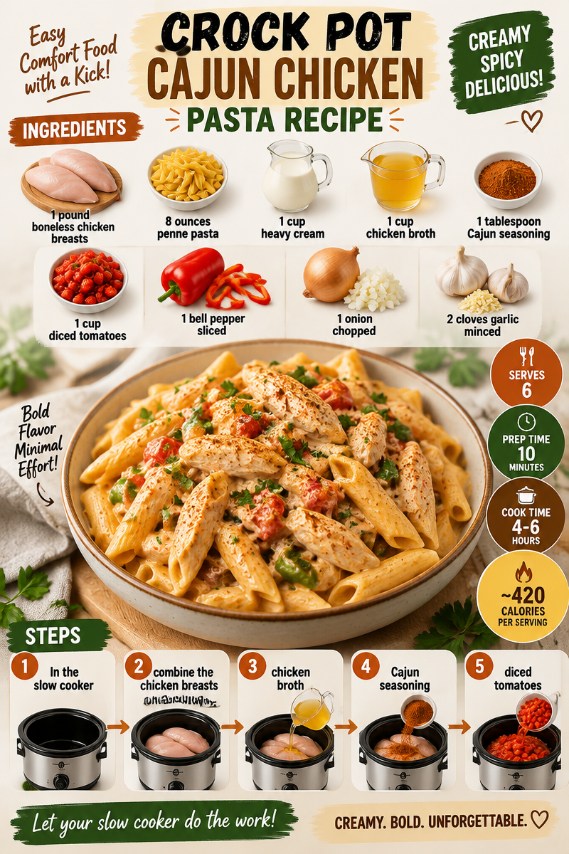 Crock Pot Cajun Chicken Pasta