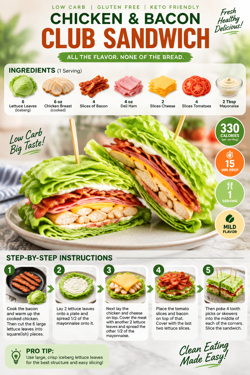 Low Carb Chicken Club Sandwich