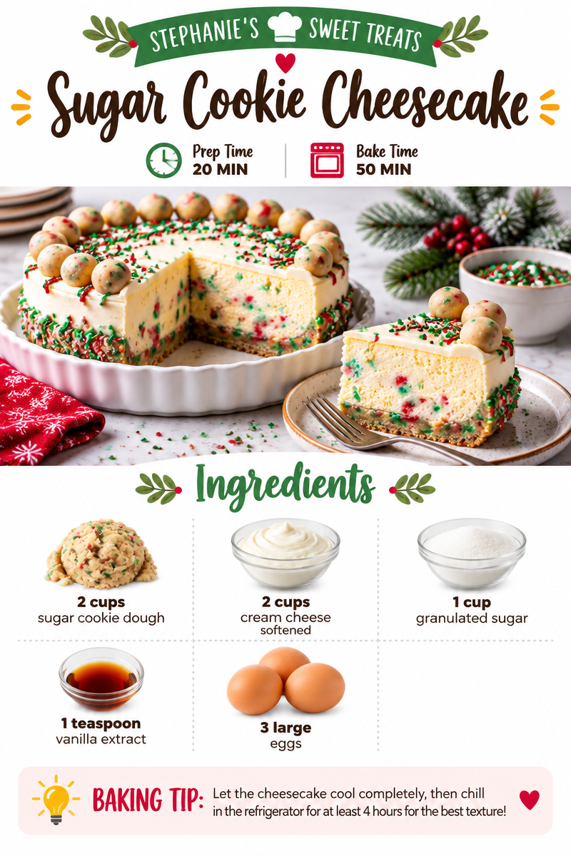 Sugar Cookie Cheesecake - Stephanie's Sweet Treats