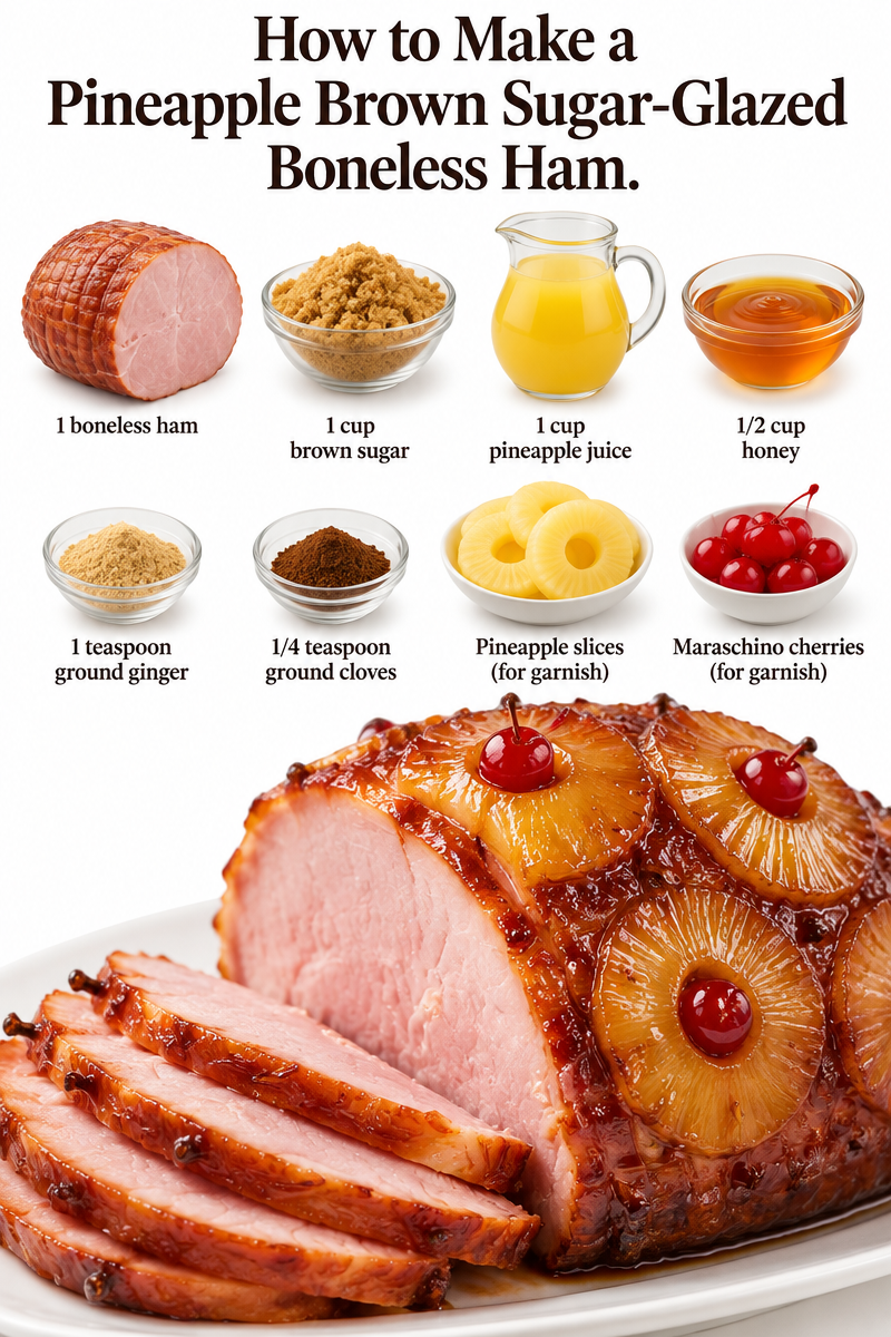 How to Make a Pineapple Brown Sugar-Glazed Boneless Ham