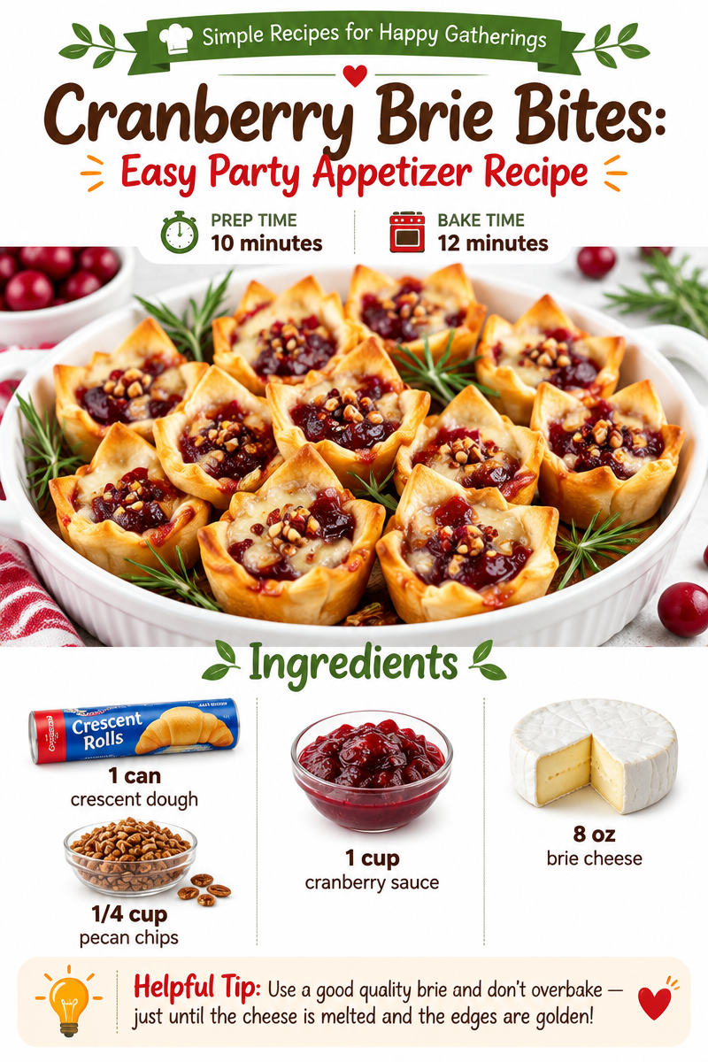 Cranberry Brie Bites: Easy Party Appetizer Recipe