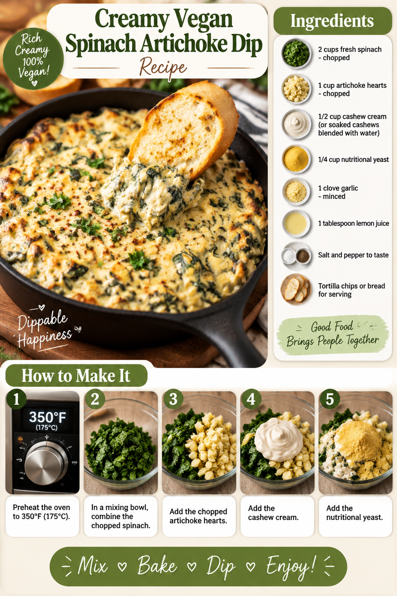 Creamy Vegan Spinach Artichoke Dip Recipe