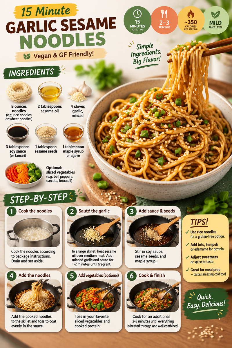 15 Minute Garlic Sesame Noodles