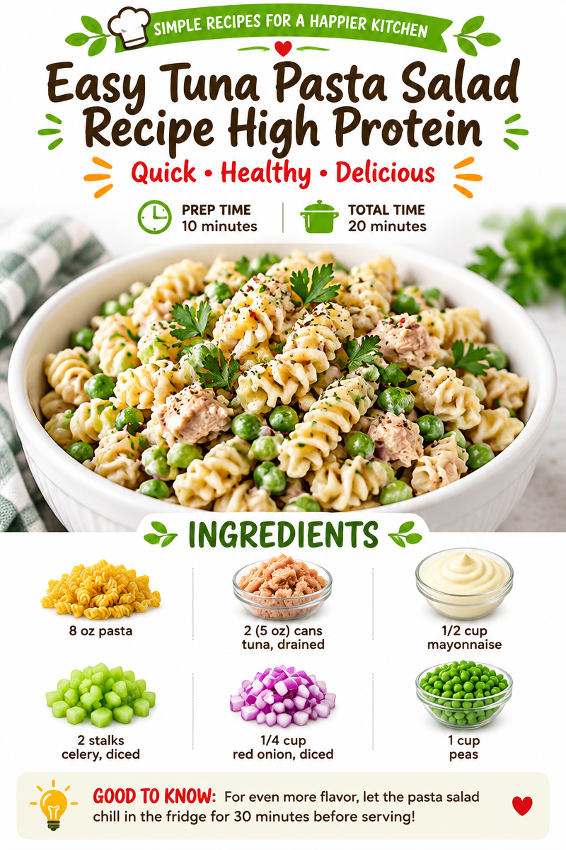 Easy Tuna Pasta Salad Recipe High Protein