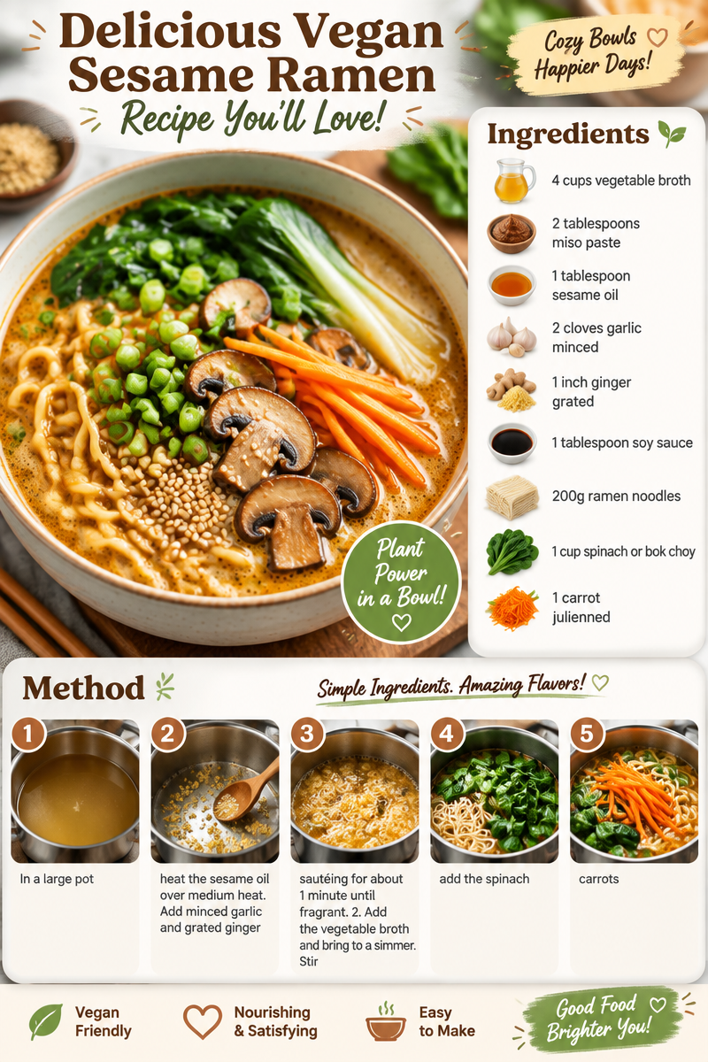 Delicious Vegan Sesame Ramen Recipe You'll Love!
