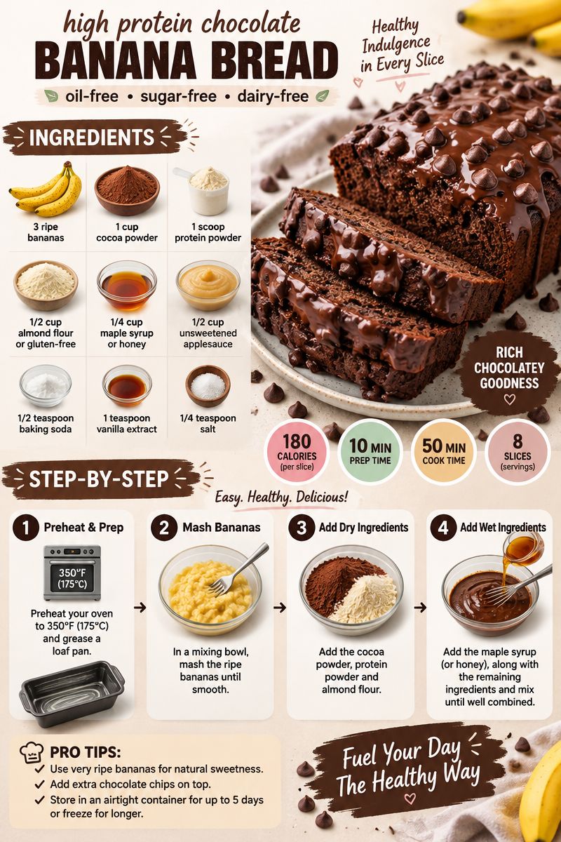 High Protein Chocolate Banana Bread