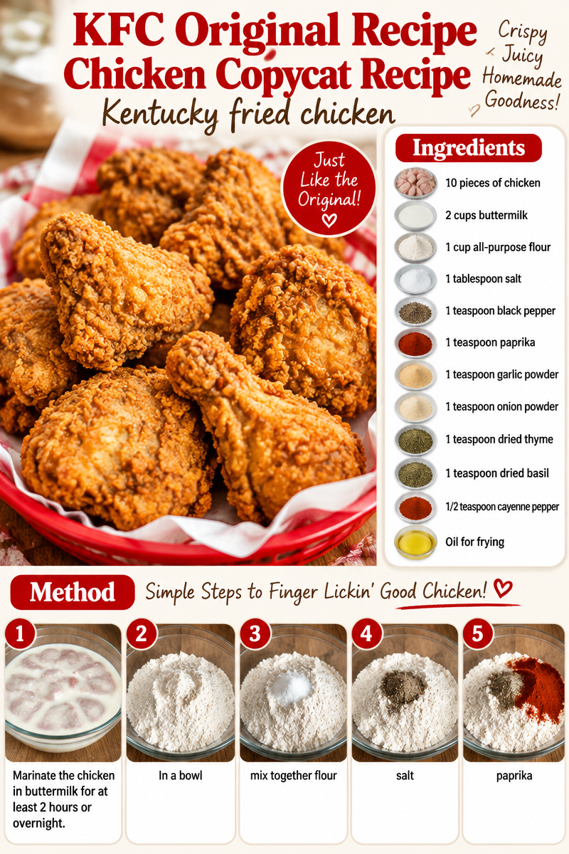 KFC Original Recipe Chicken Copycat Recipe | Kentucky Fried Chicken, KFC Fried Chicken, Food - Chicken
