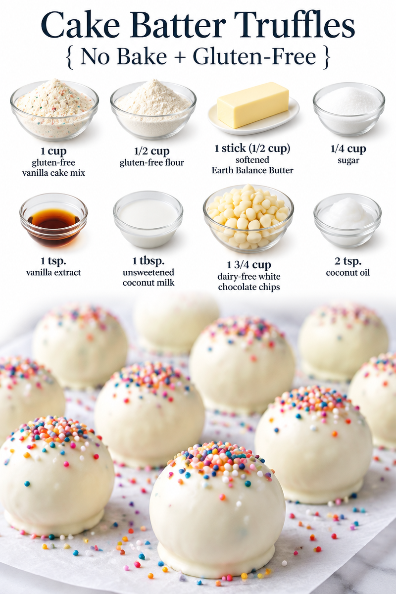 Cake Batter Truffles { No Bake + Gluten-Free }