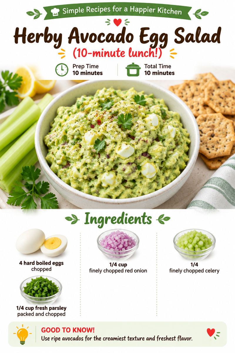 Herby Avocado Egg Salad (10-minute lunch!)