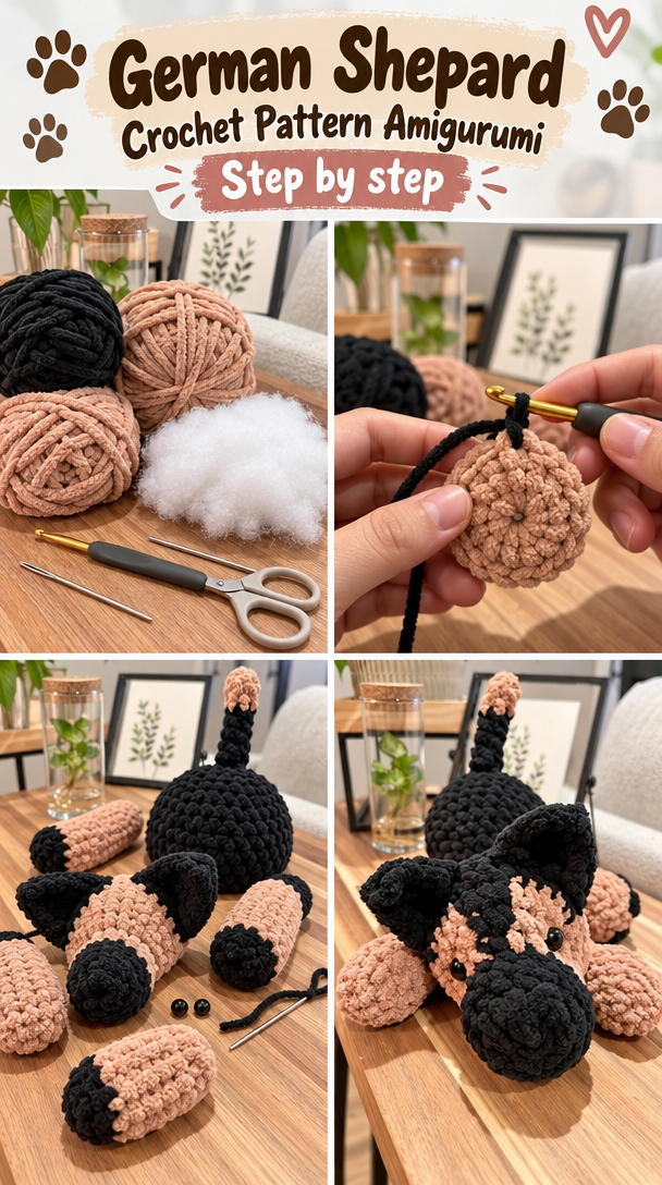 German Shepard Crochet Pattern Amigurumi 5 German Shepard Crochet Pattern - Amigurumi