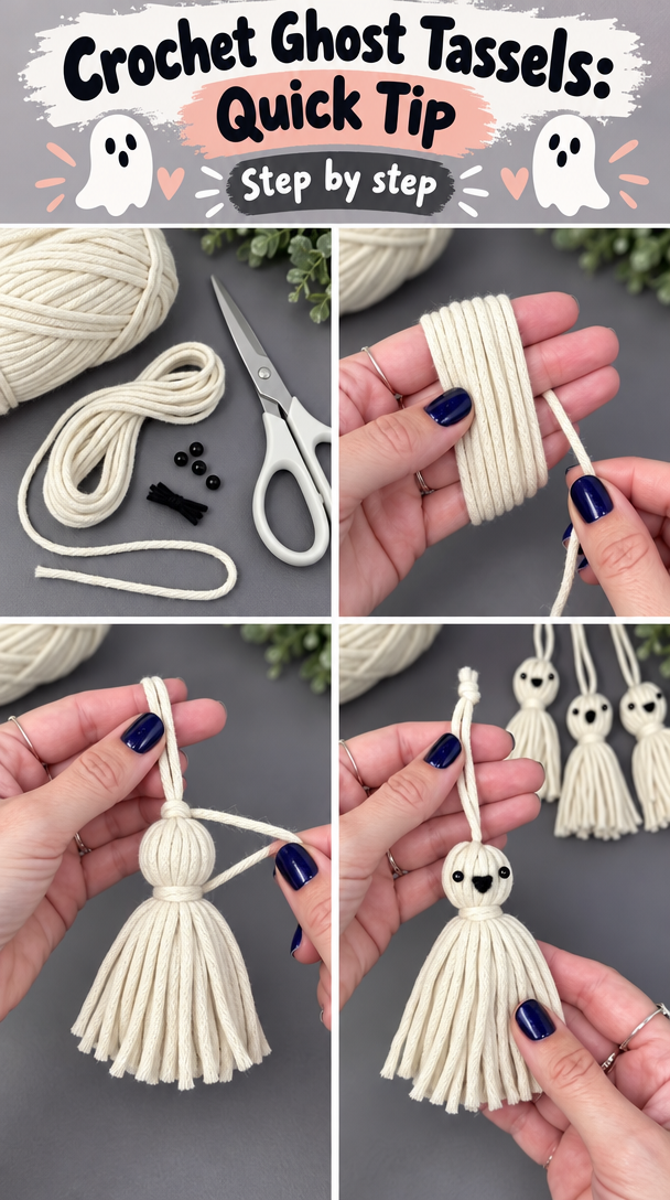 Crochet Ghost Tassels: Quick Tip 5 Crochet Tip: Ghost Tassels
