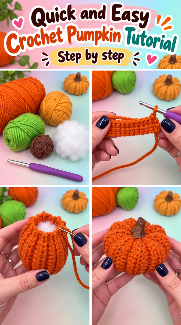Quick and Easy Crochet Pumpkin Tutorial 5 Quick & Easy Crochet Pumpkin