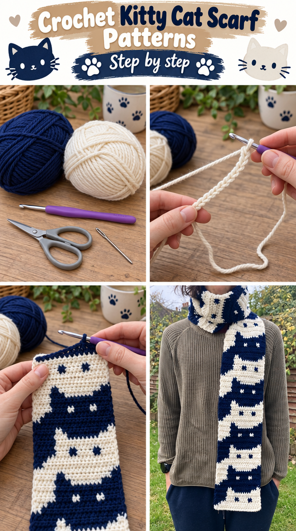 Crochet Kitty Cat Scarf Patterns 5 9 Kitty Cat Scarf Crochet Patterns - Page 2 of 2