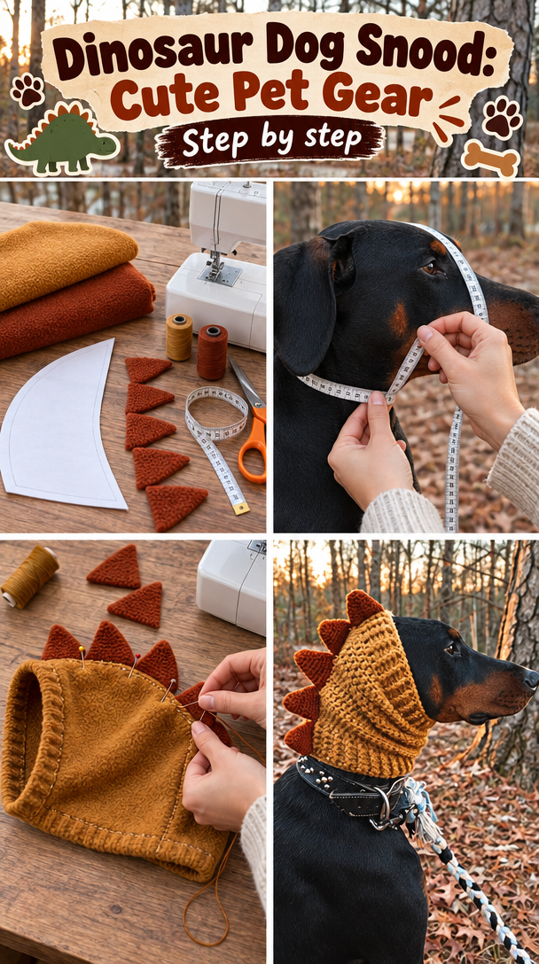 Dinosaur Dog Snood: Cute Pet Gear 5 Dinosaur Dog Snood