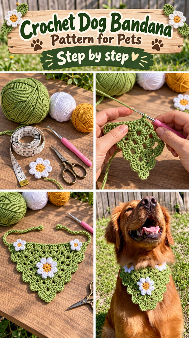 Crochet Dog Bandana