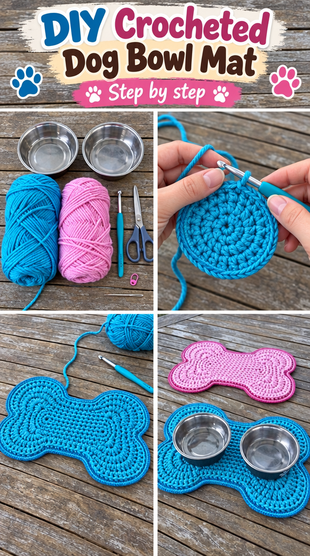 DIY – Virkad matskålsmatta till din hund