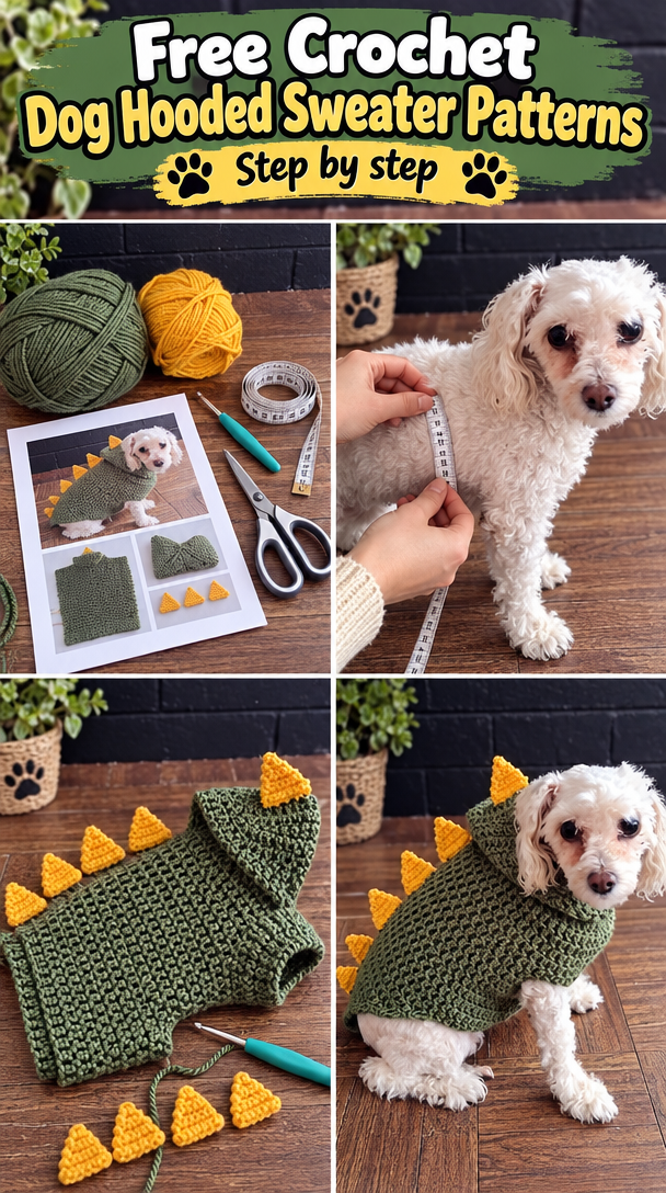 Crochet Dog Hooded Sweater Free Patterns