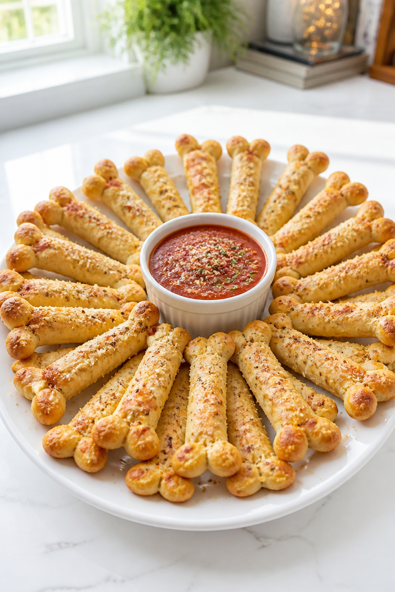 Halloween Skeleton Bone Breadstick Snack