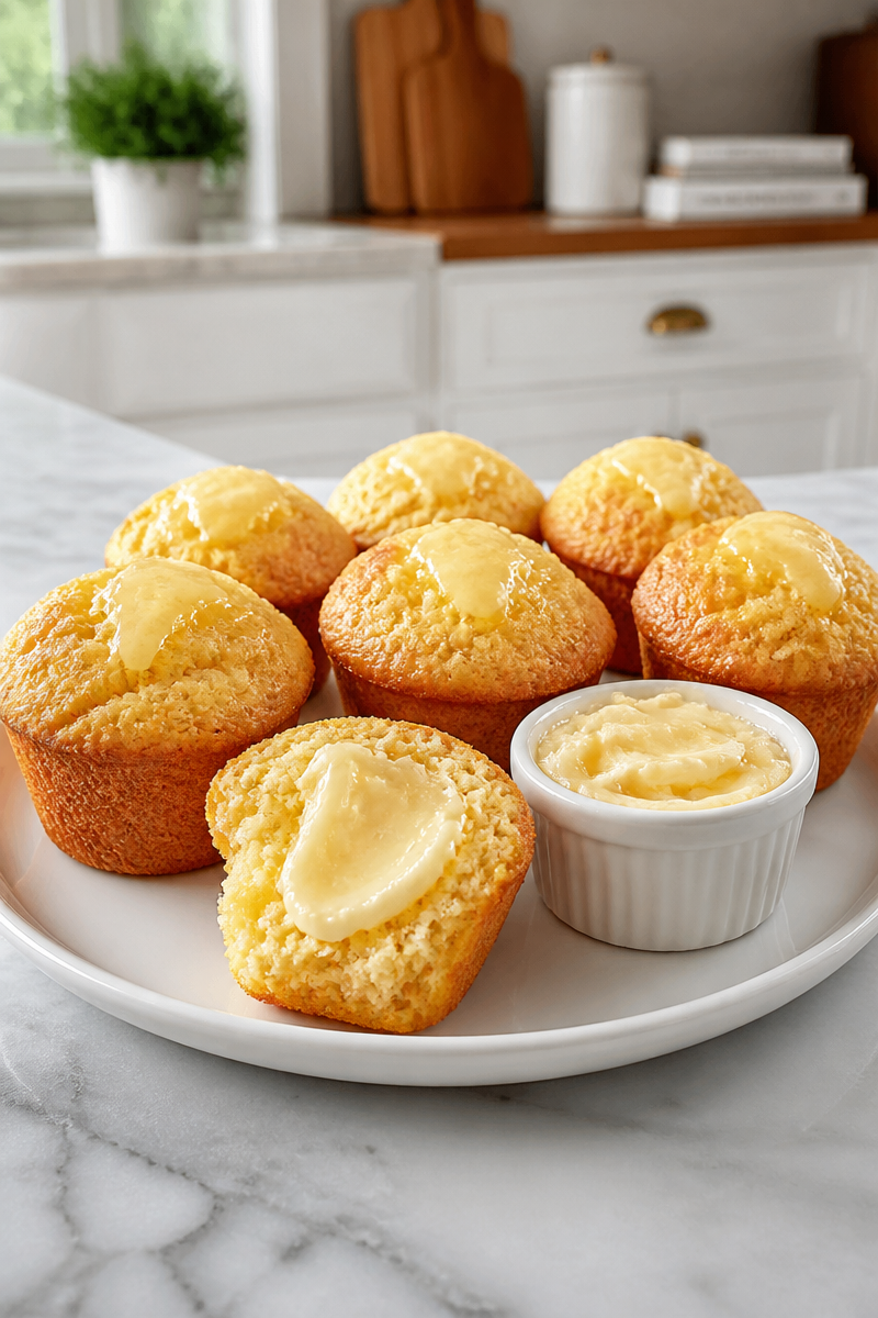 Homemade Cornbread Muffin Honey Butter