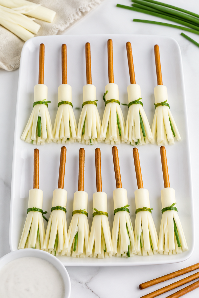 Halloween Broomstick Pretzel Cheese Stick