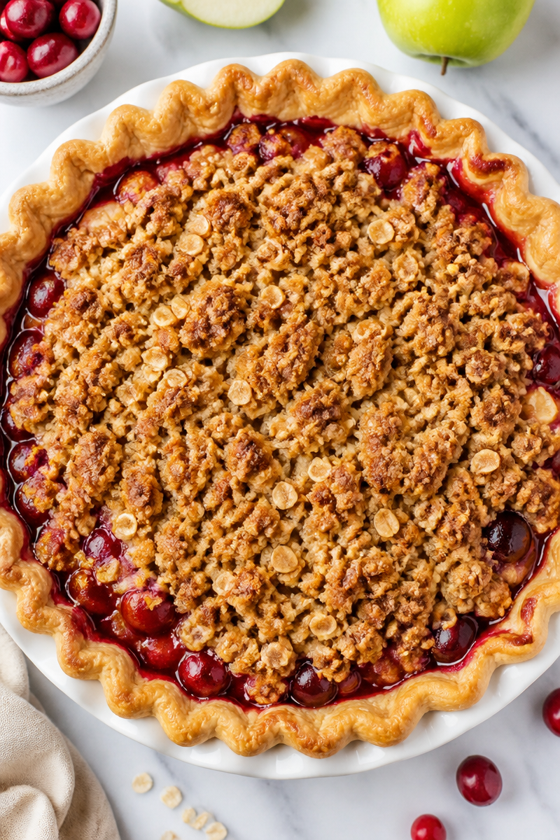 Classic Apple Cranberry Crumble Pie