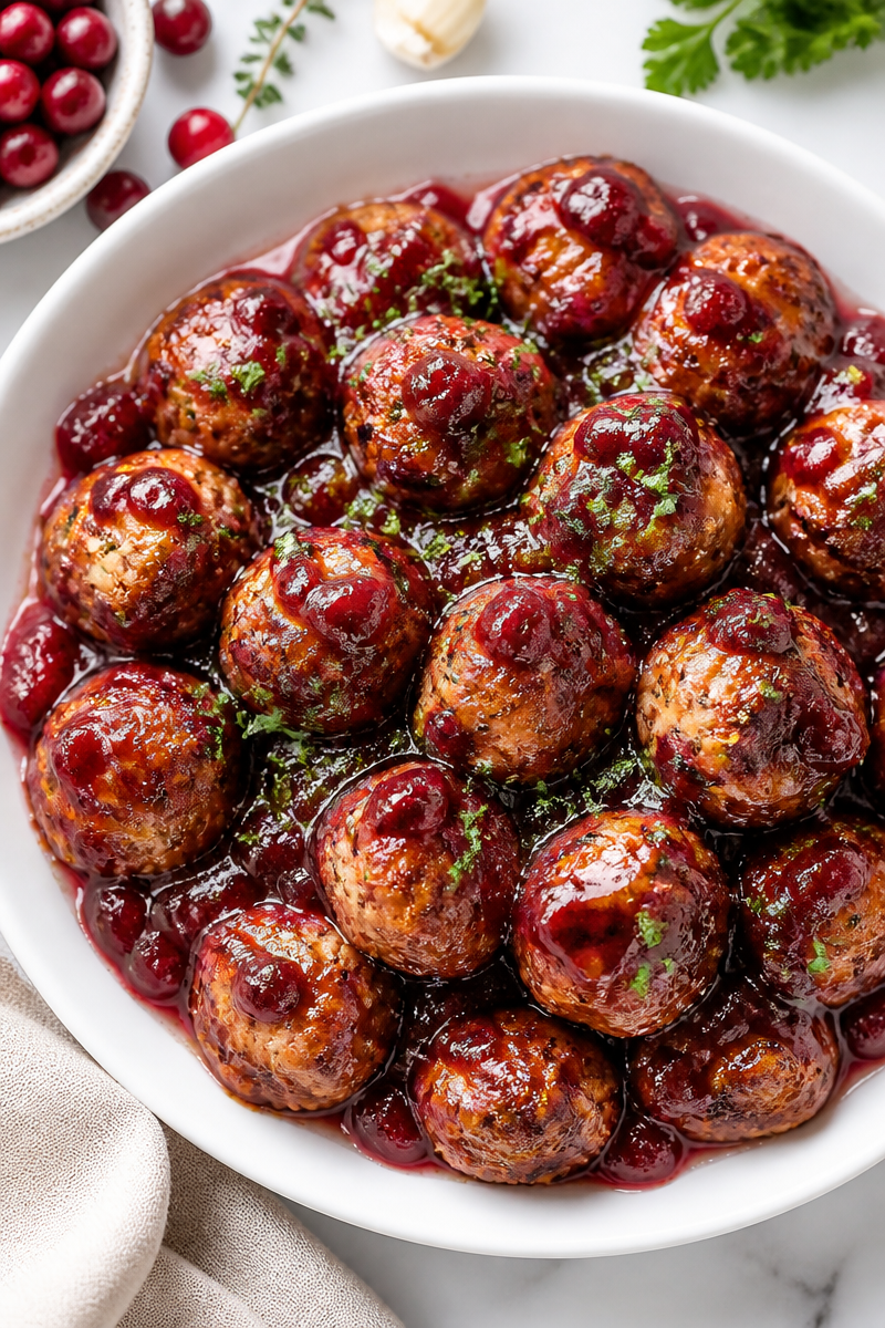 Classic Turkey Meatball Cranberry Glaze