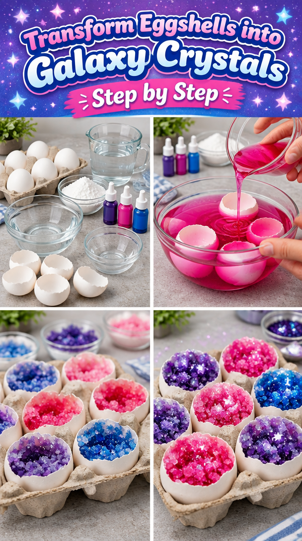 Transform Eggshells into Stunning Galaxy Crystals with This Simple DIY