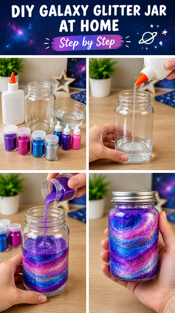 Create Your Own Mesmerizing DIY Galaxy Glitter Jar at Home