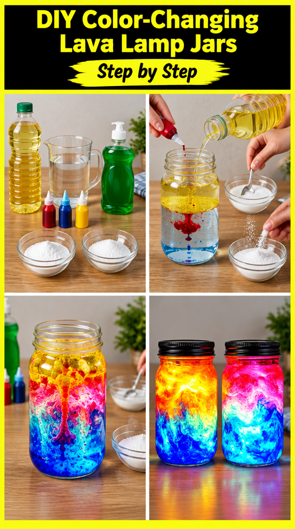 DIY Color-Changing Lava Lamp Jars: Mesmerizing Fun in Minutes!