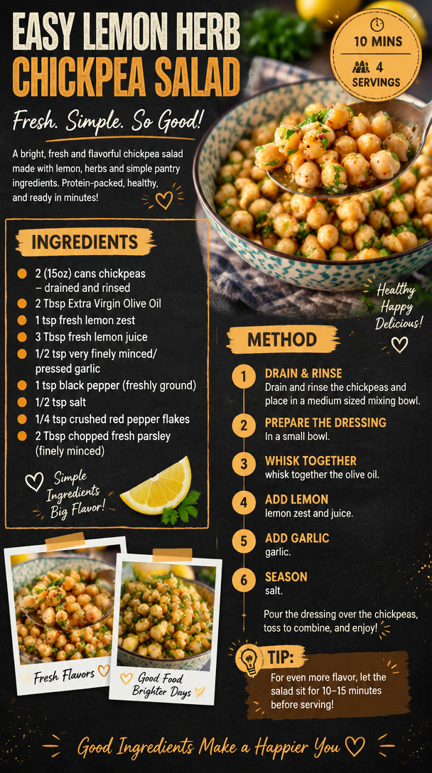 Easy Lemon Herb Chickpea Salad