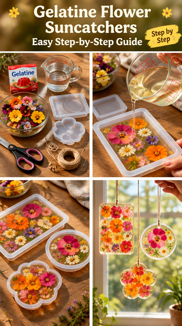 Create Stunning Gelatine Flower Suncatchers - Easy Step by Step Guide