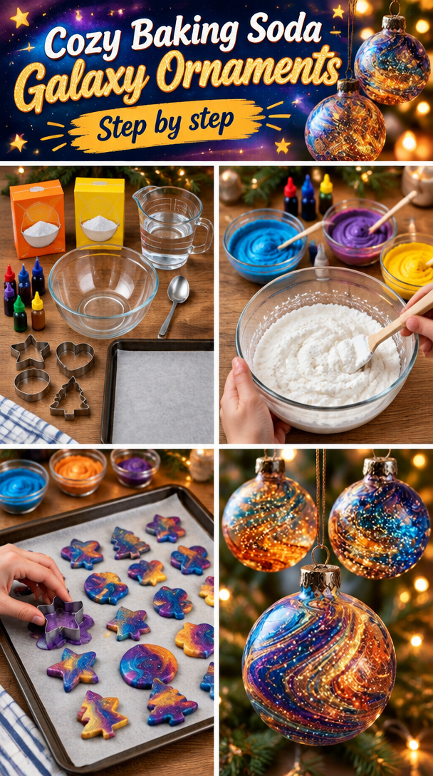 Cozy Baking Soda Galaxy Ornaments for Thoughtful Crafting Moments