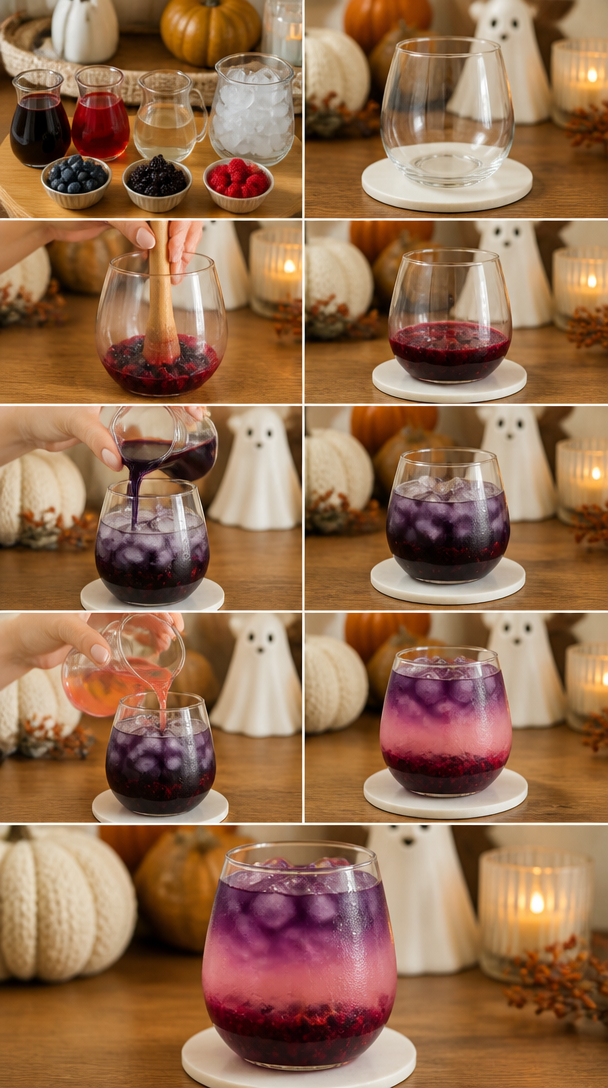 Blood Berry Gin Halloween Cocktail - Styled By Daisies